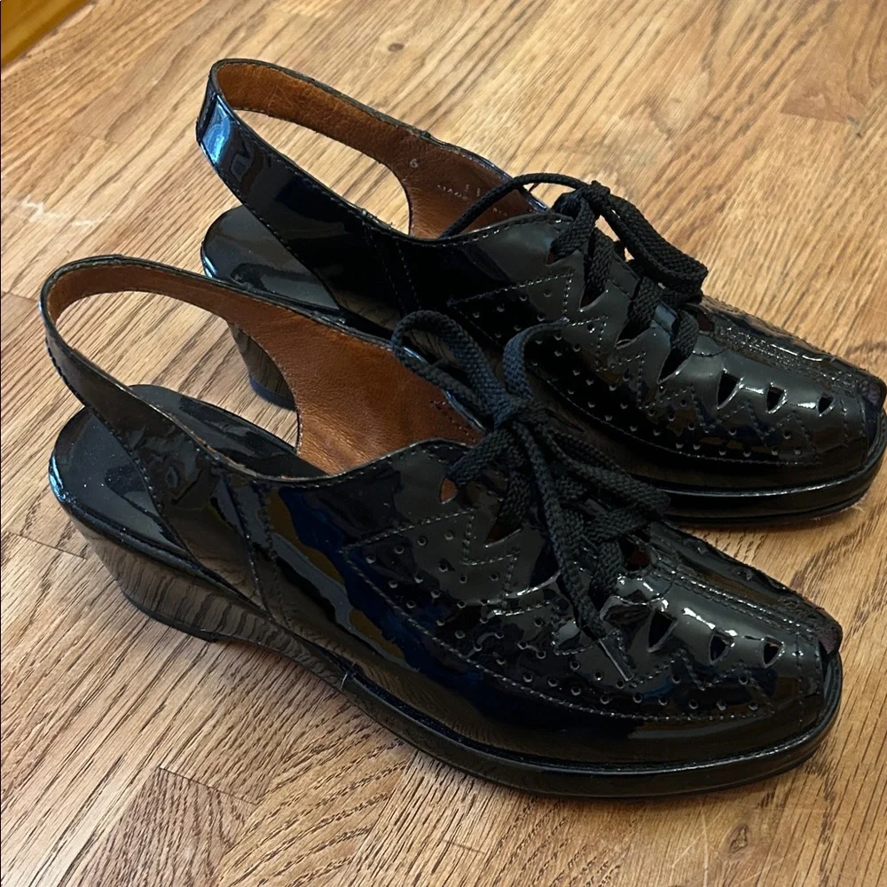 Black Patent Wedges by Re-Mix - Picture 3 of 5